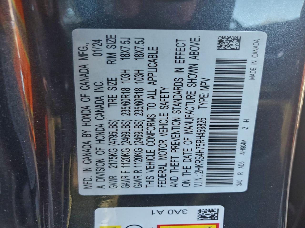 2024 HONDA CR-V EXL photo 12