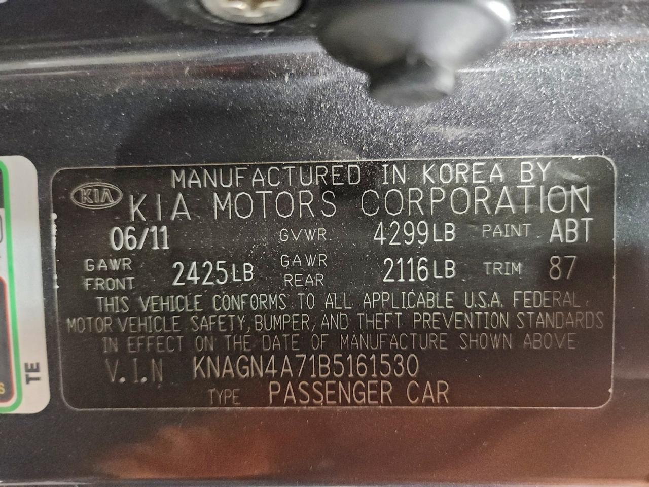 2011 KIA OPTIMA EX photo 25
