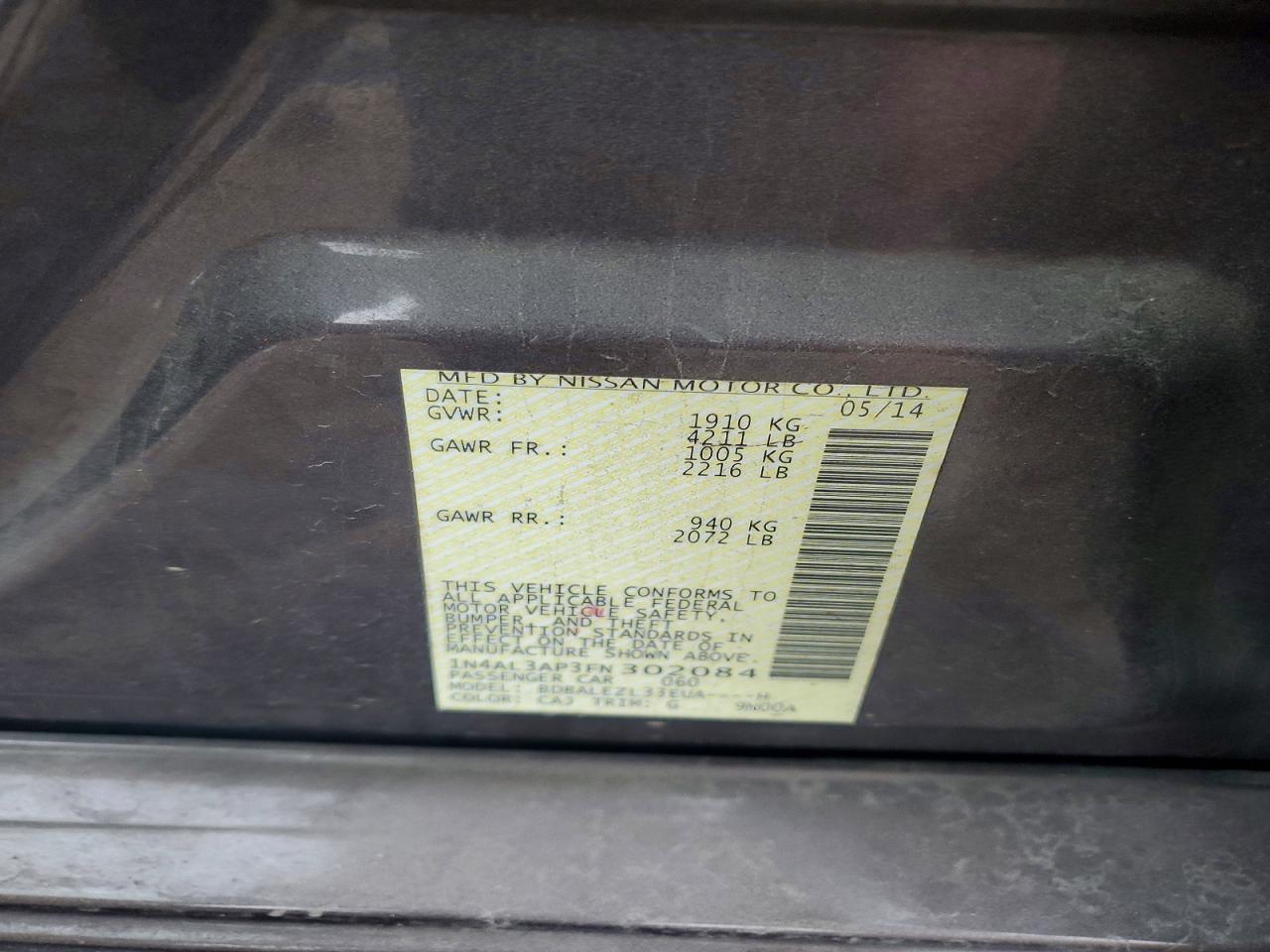 2015 NISSAN ALTIMA 2.5 photo 23