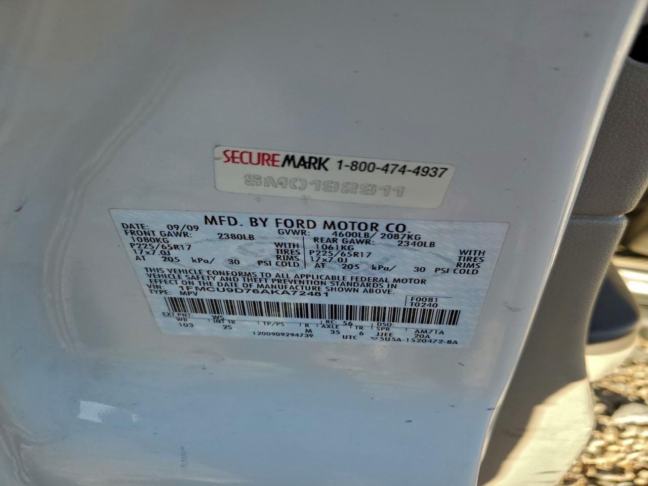 2010 FORD ESCAPE XLT photo 37