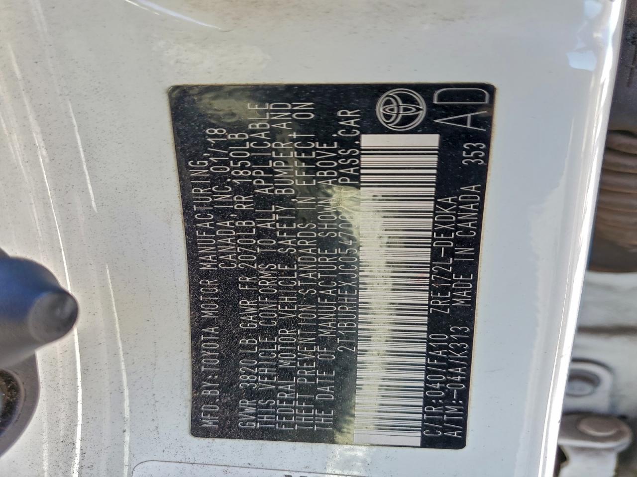 2018 TOYOTA COROLLA L photo 23