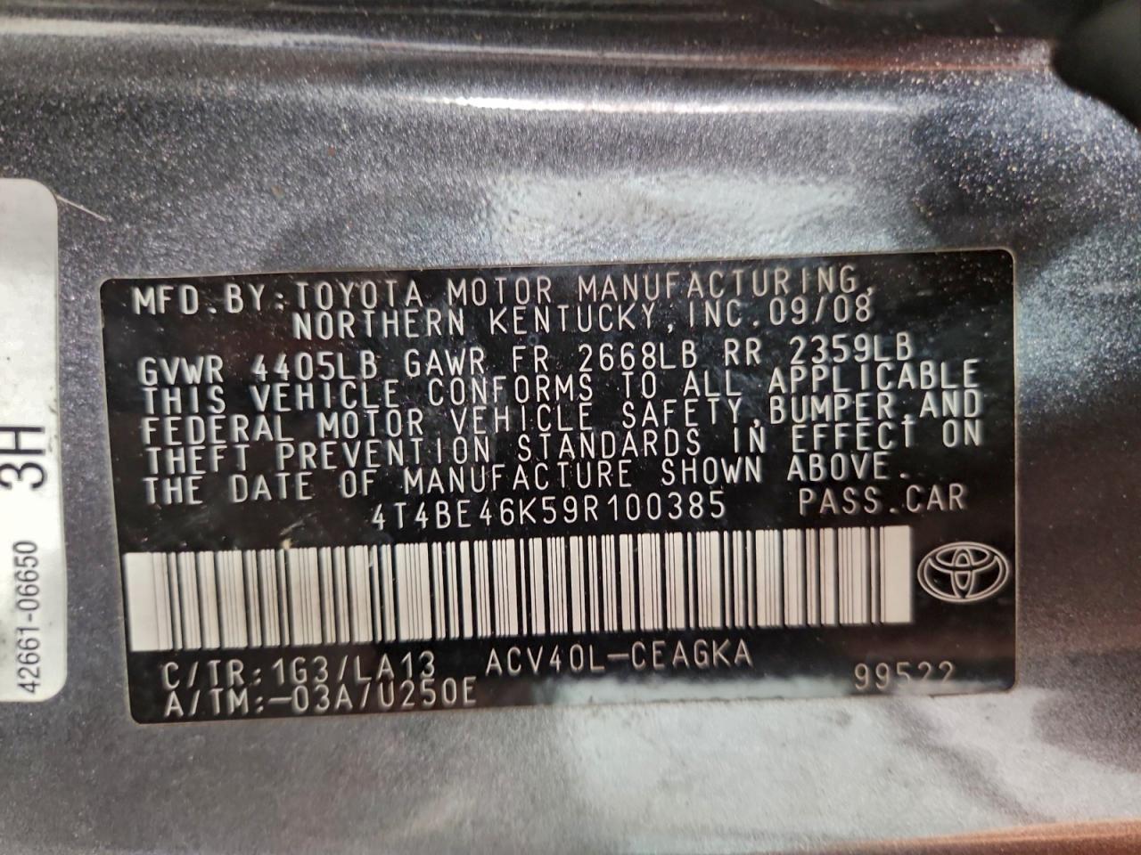 2009 TOYOTA CAMRY BASE photo 23