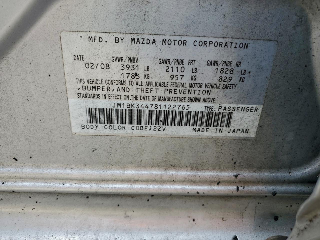 2008 MAZDA 3 photo 12