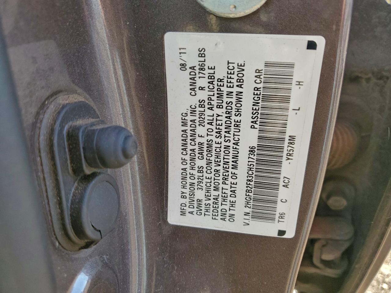 2012 HONDA CIVIC EX photo 23