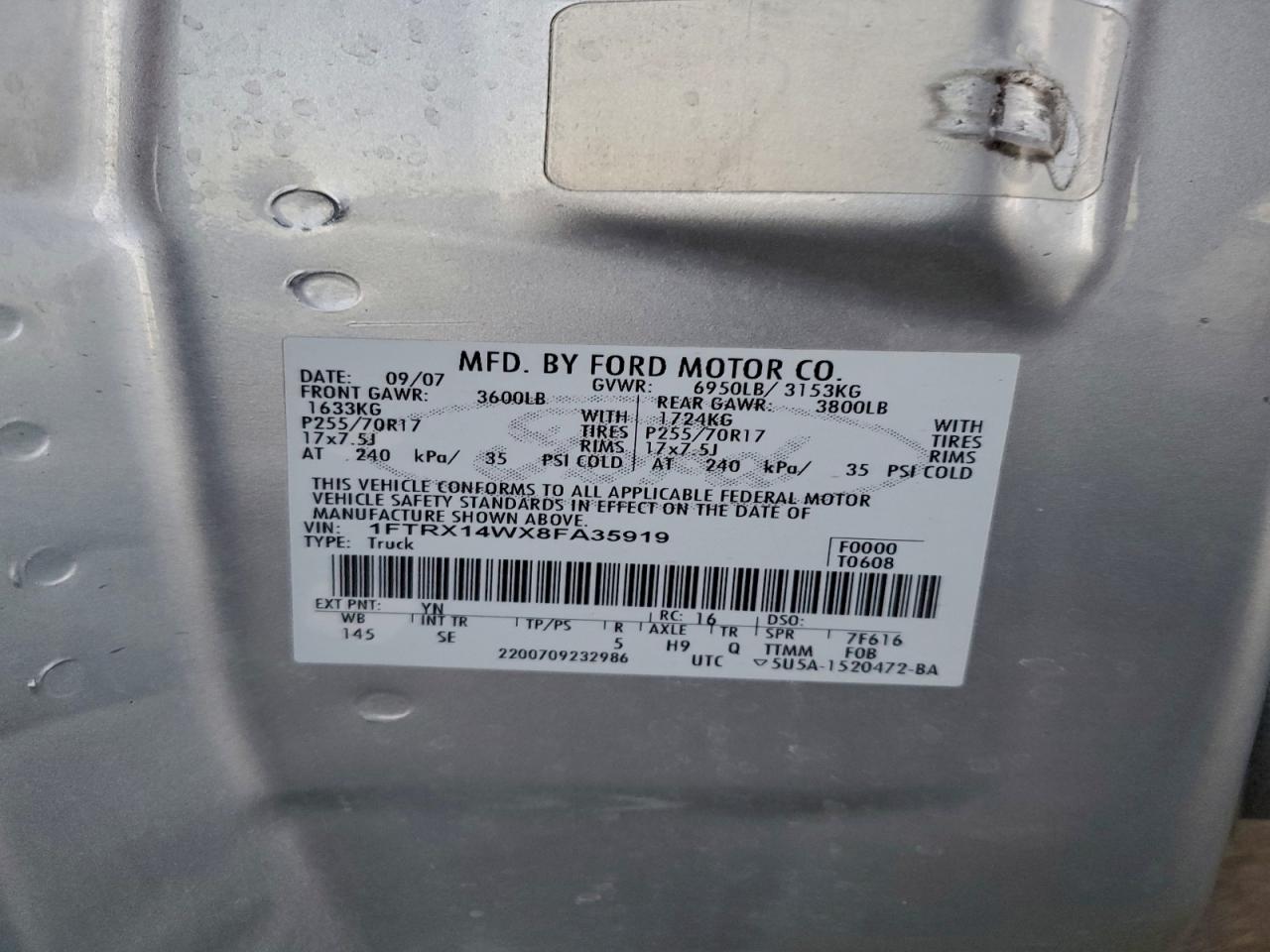 2008 FORD F150 photo 12