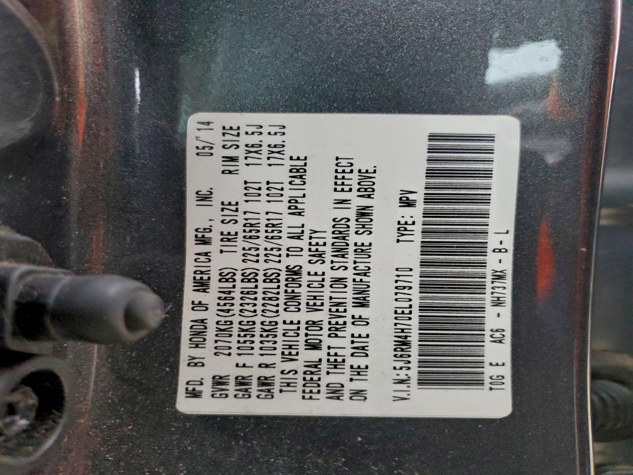 2014 HONDA CR-V EXL photo 13
