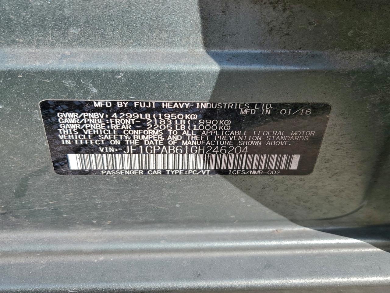 2016 SUBARU IMPREZA PREMIUM photo 14