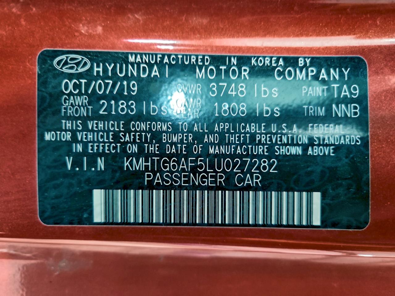 2020 HYUNDAI VELOSTER BASE photo 12