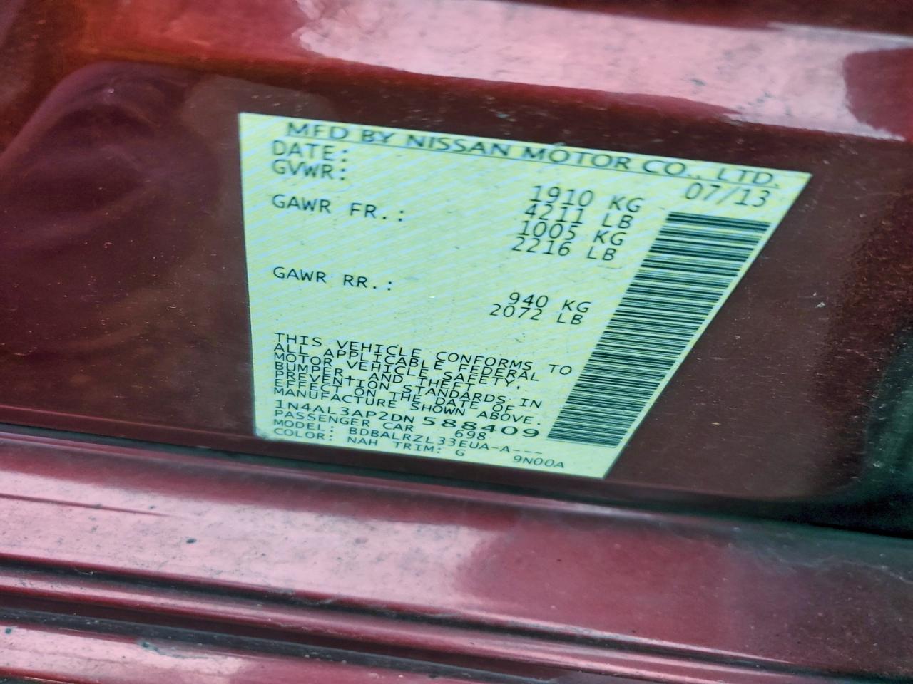 2013 NISSAN ALTIMA 2.5 photo 25