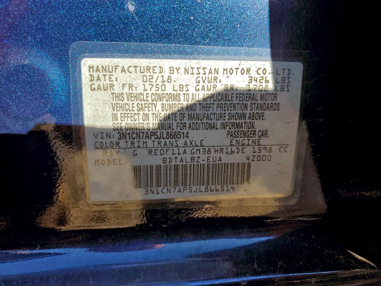 2018 NISSAN VERSA photo 23