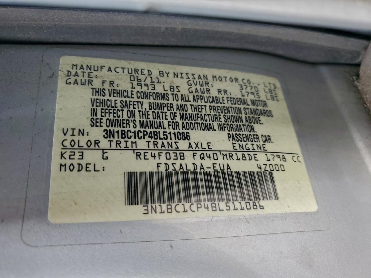 2011 NISSAN VERSA S photo 23
