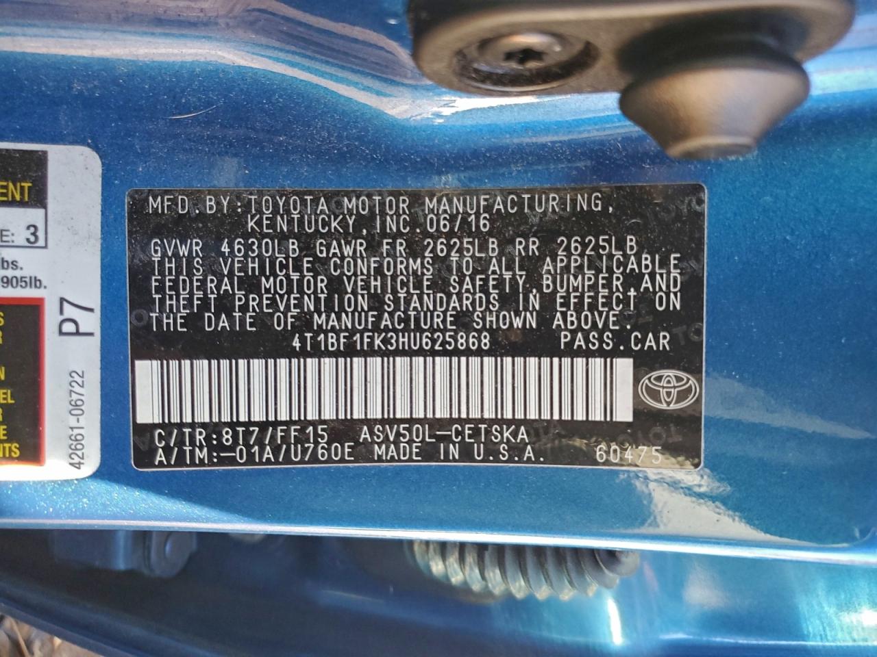 2017 TOYOTA CAMRY SE photo 23