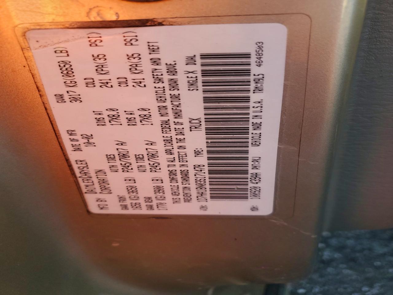 2003 DODGE RAM 1500 ST photo 23