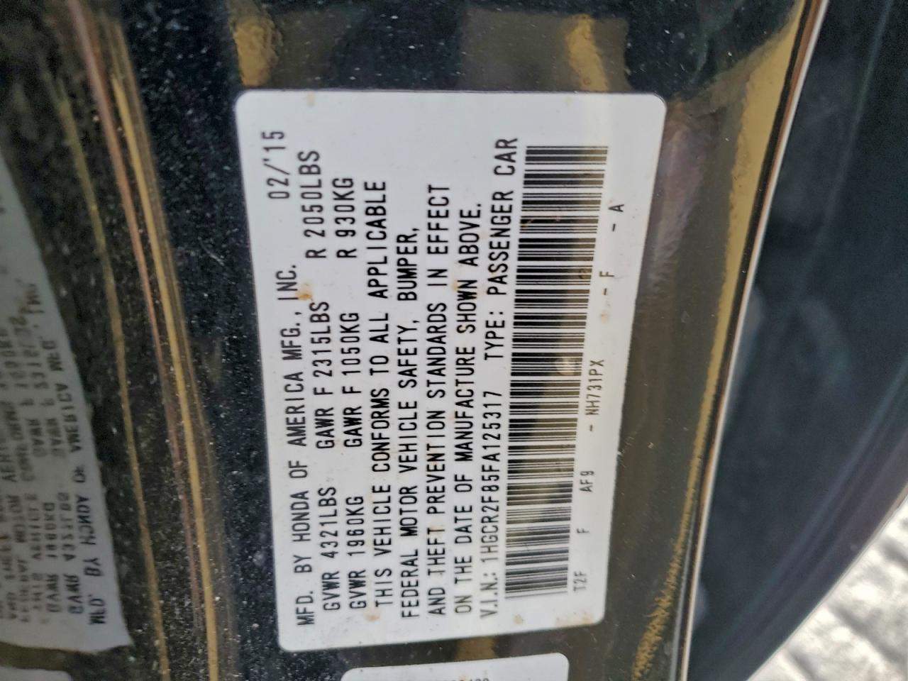 2015 HONDA ACCORD EXL photo 34