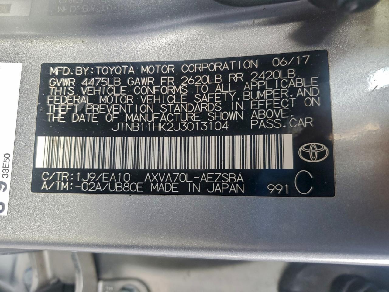 2018 TOYOTA CAMRY photo 12