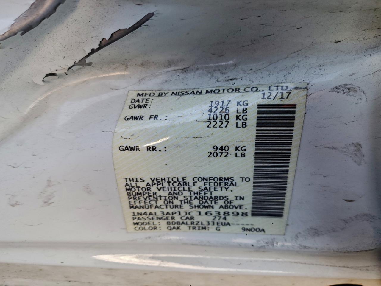 2018 NISSAN ALTIMA 2.5 photo 23