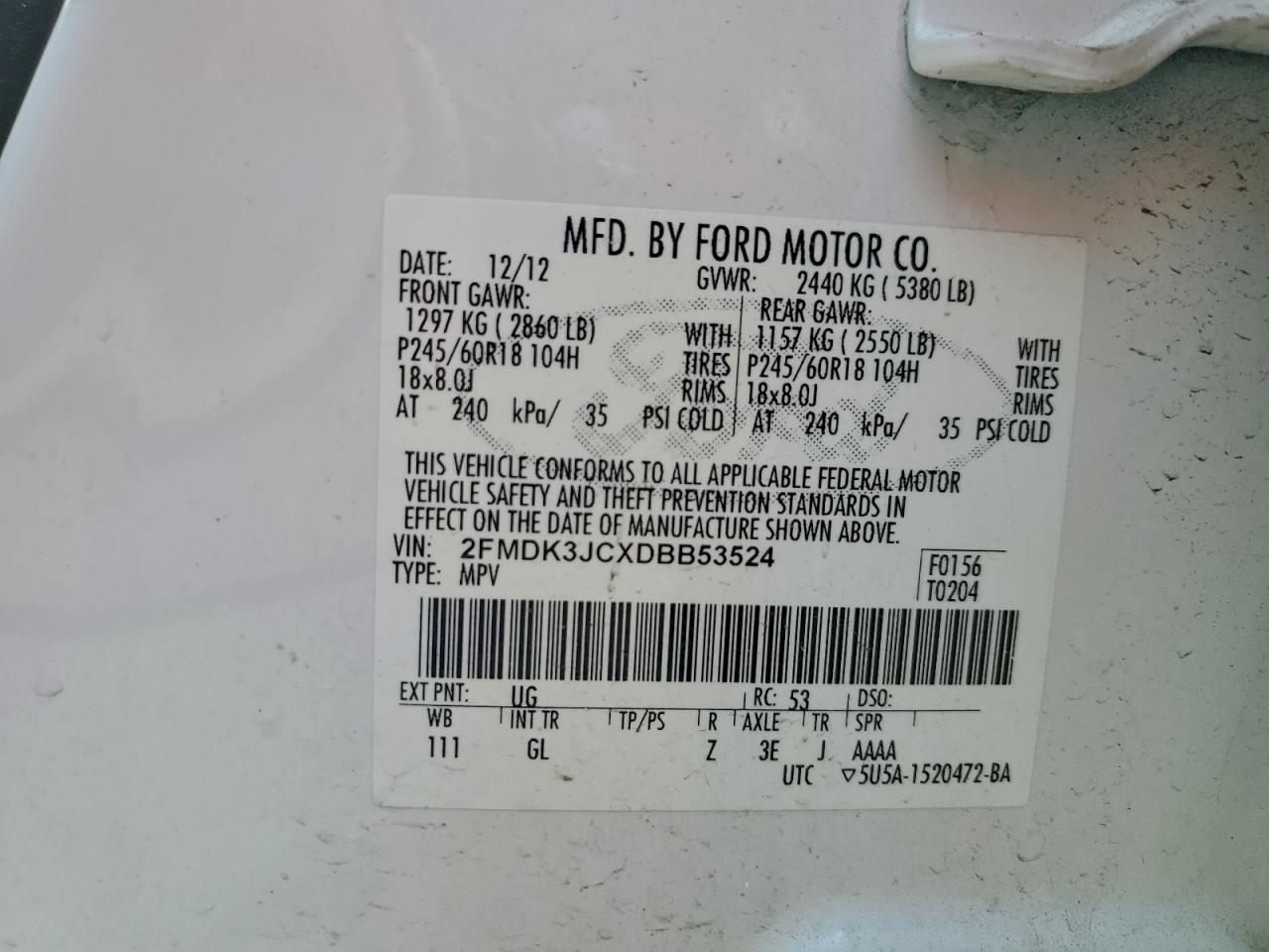 2013 FORD EDGE SEL photo 25