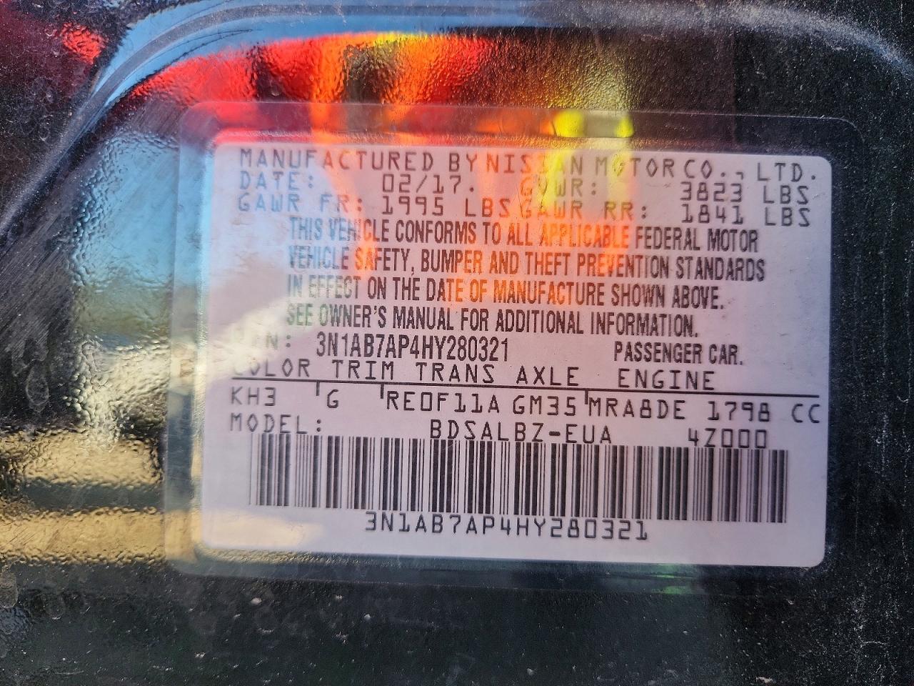2017 NISSAN SENTRA S photo 12
