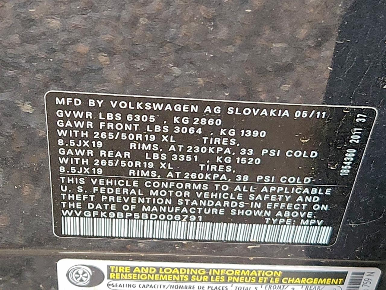 2011 VOLKSWAGEN TOUAREG V6 TDI photo 23