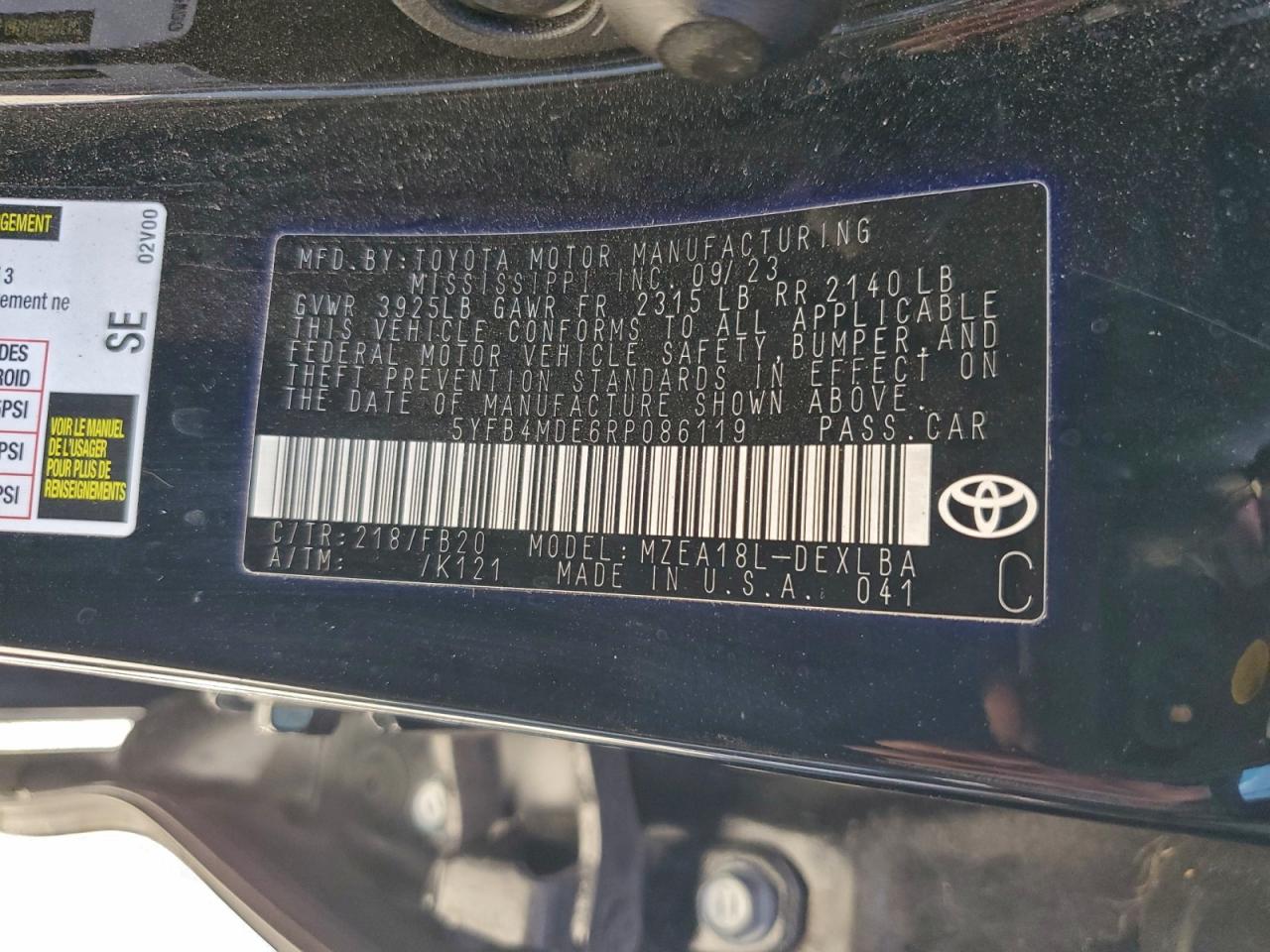 2024 TOYOTA COROLLA LE photo 23