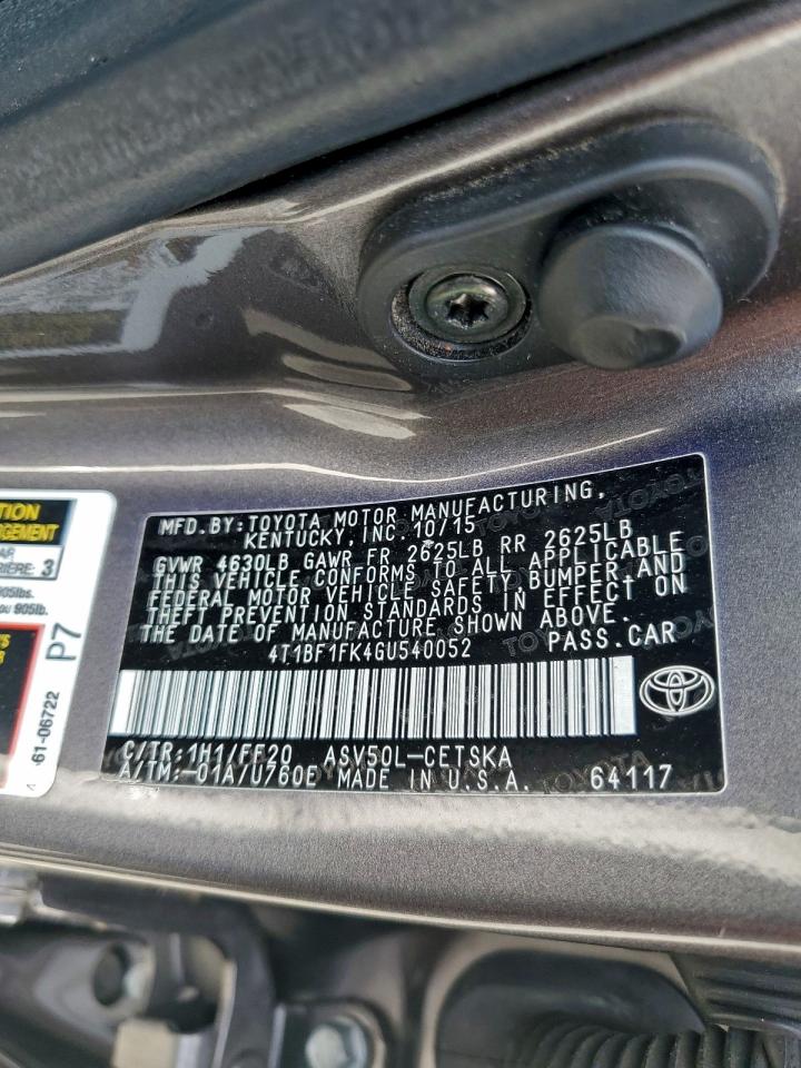 2016 TOYOTA CAMRY LE photo 34
