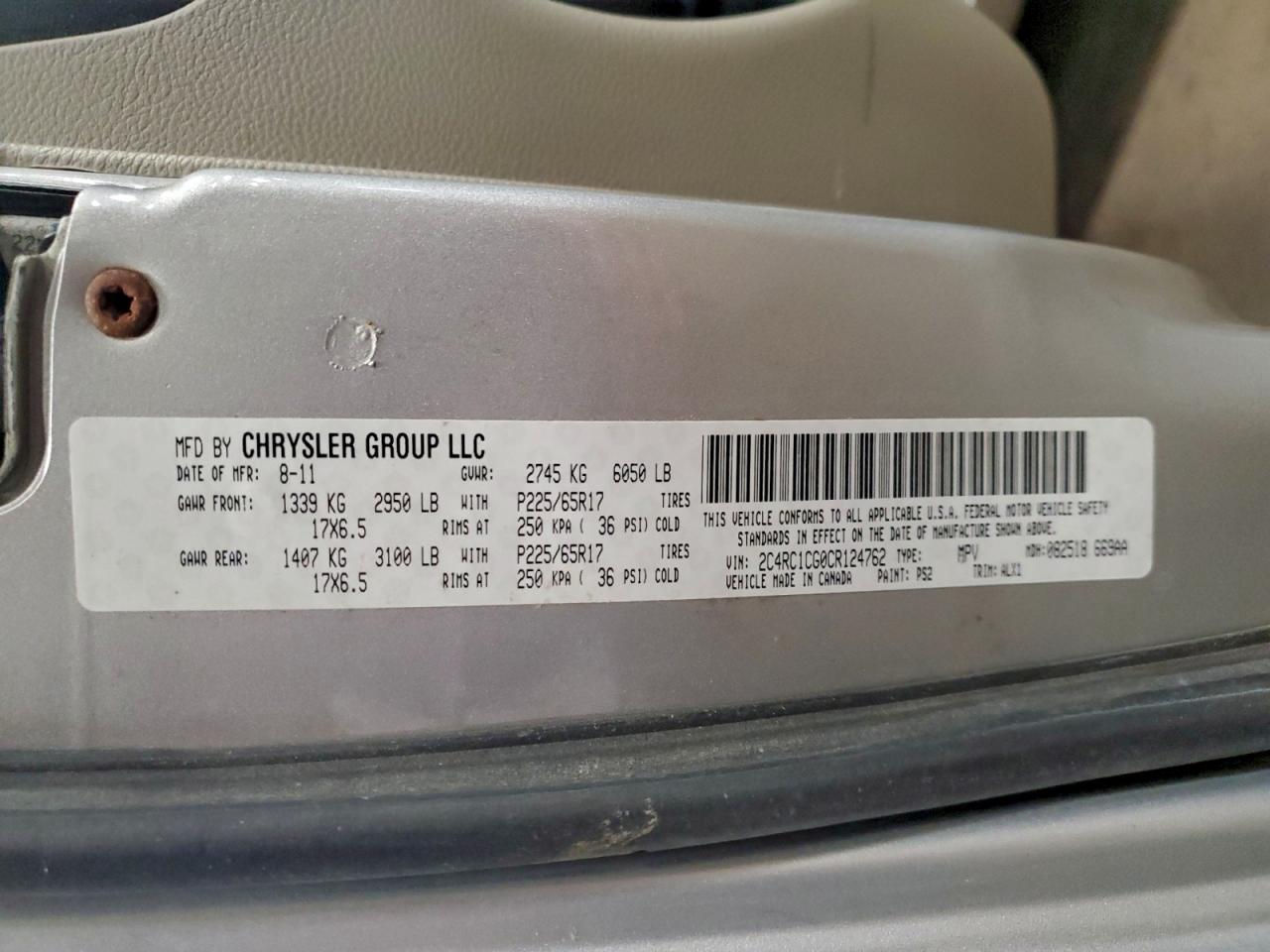 2012 CHRYSLER TOWN & COUNTRY TOURING L photo 14