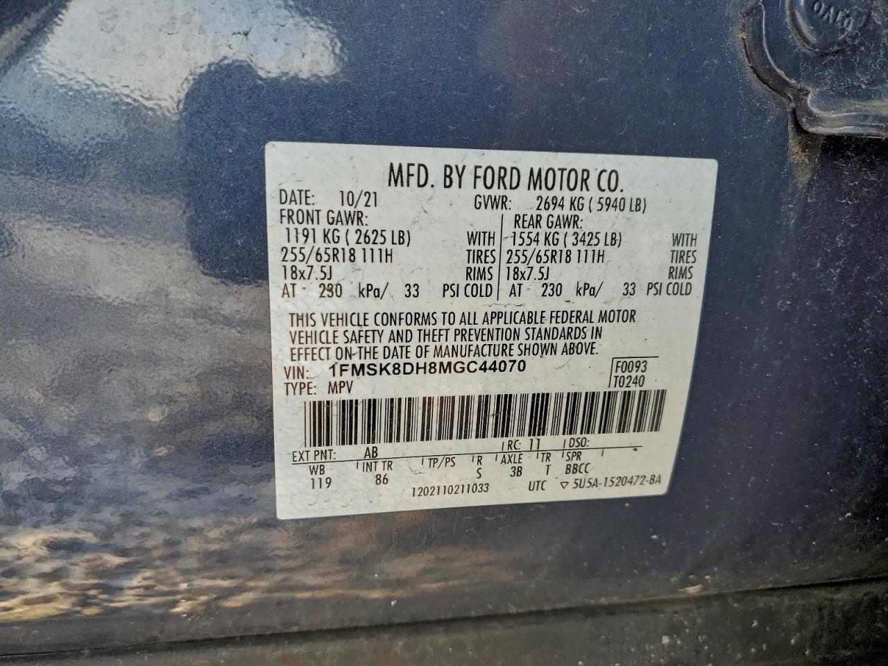 2021 FORD EXPLORER XLT photo 37