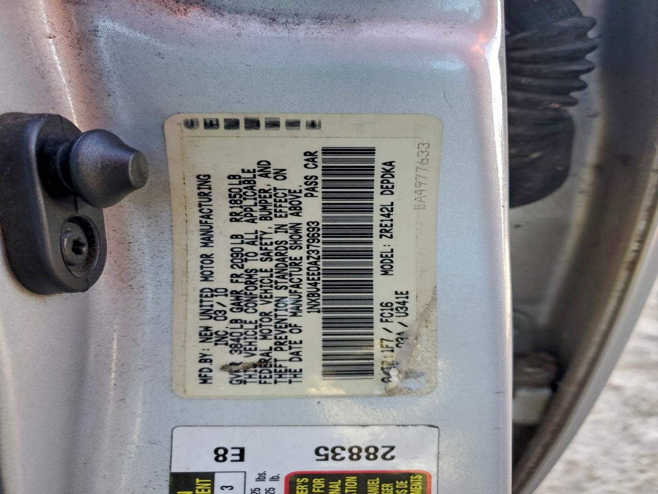 2010 TOYOTA COROLLA BASE photo 12