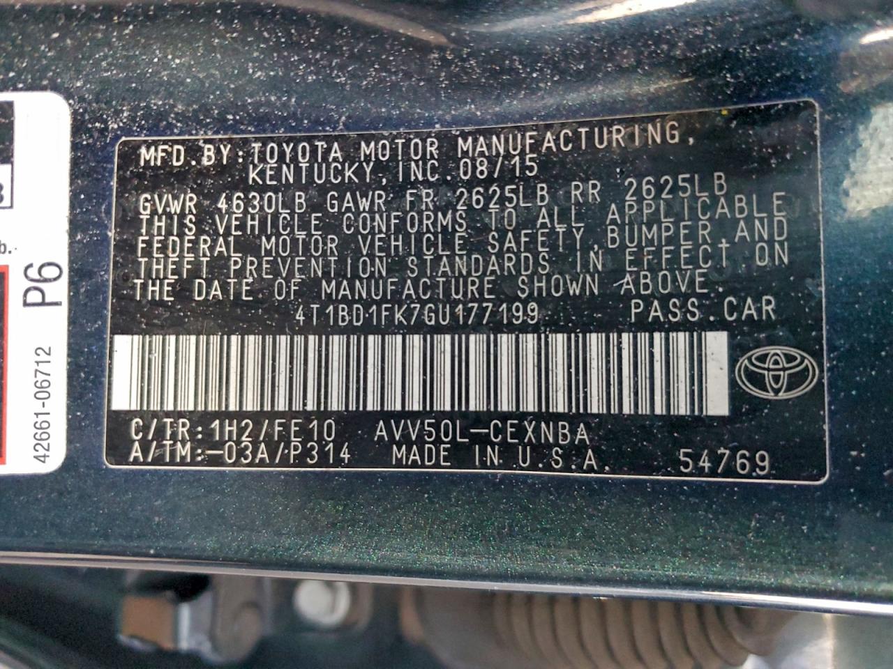 2016 TOYOTA CAMRY HYBRID photo 45