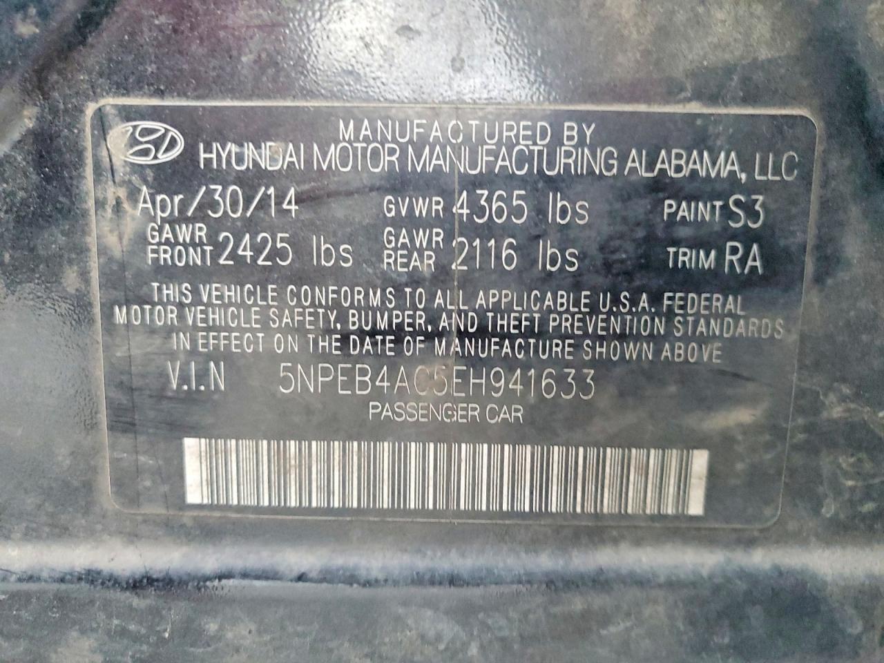 2014 HYUNDAI SONATA GLS photo 23