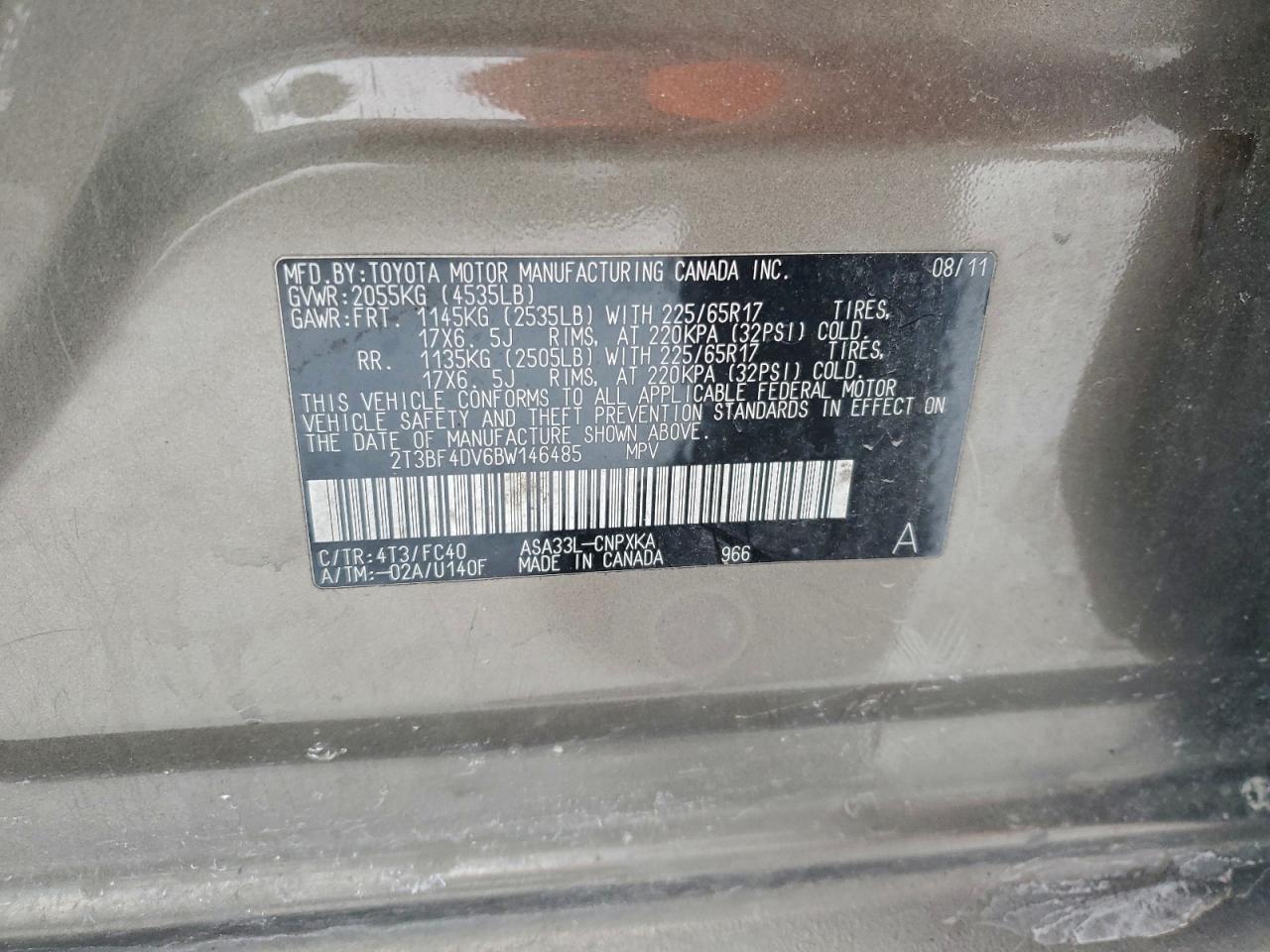 2011 TOYOTA RAV4 photo 13