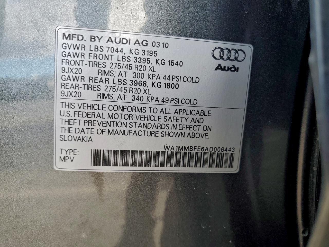 2010 AUDI Q7 PREMIUM PLUS photo 13
