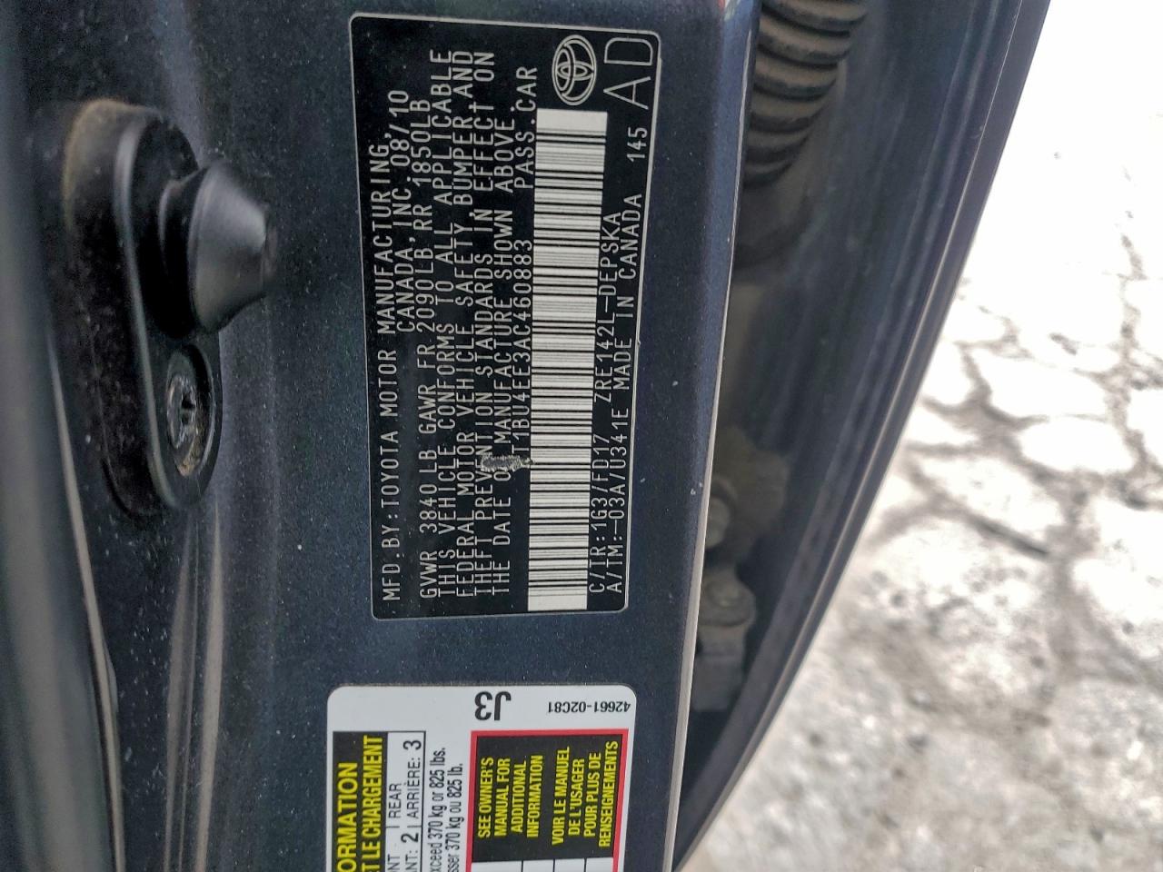 2010 TOYOTA COROLLA BASE photo 12