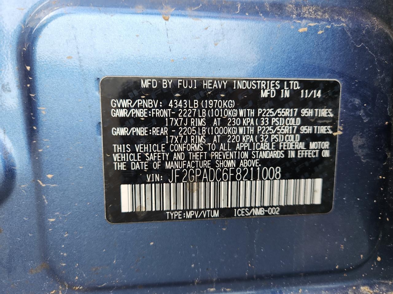 2015 SUBARU XV CROSSTREK 2.0 PREMIUM photo 27