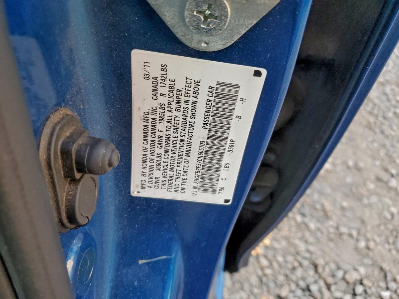 2012 HONDA CIVIC LX photo 12