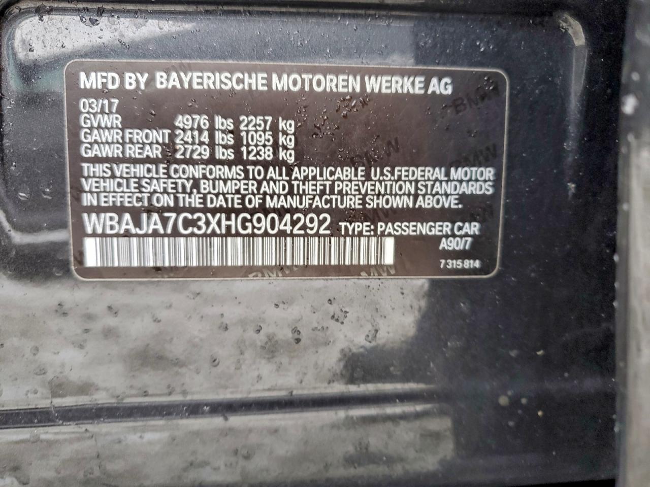 2017 BMW 530 XI photo 34