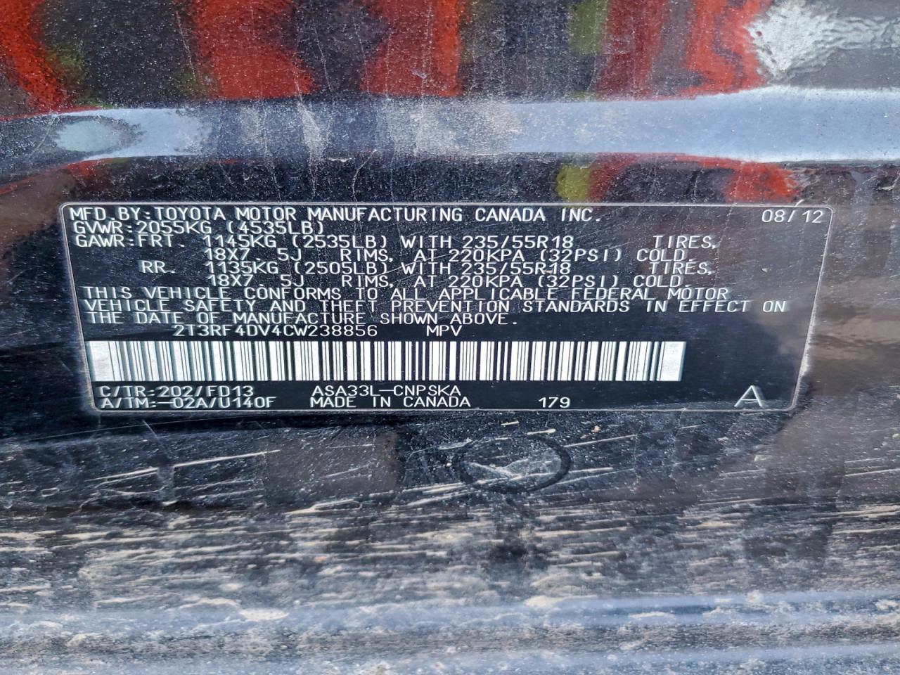 2012 TOYOTA RAV4 SPORT photo 25