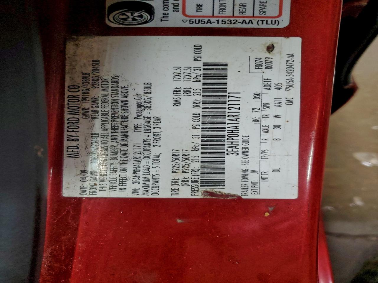 2010 FORD FUSION SE photo 23