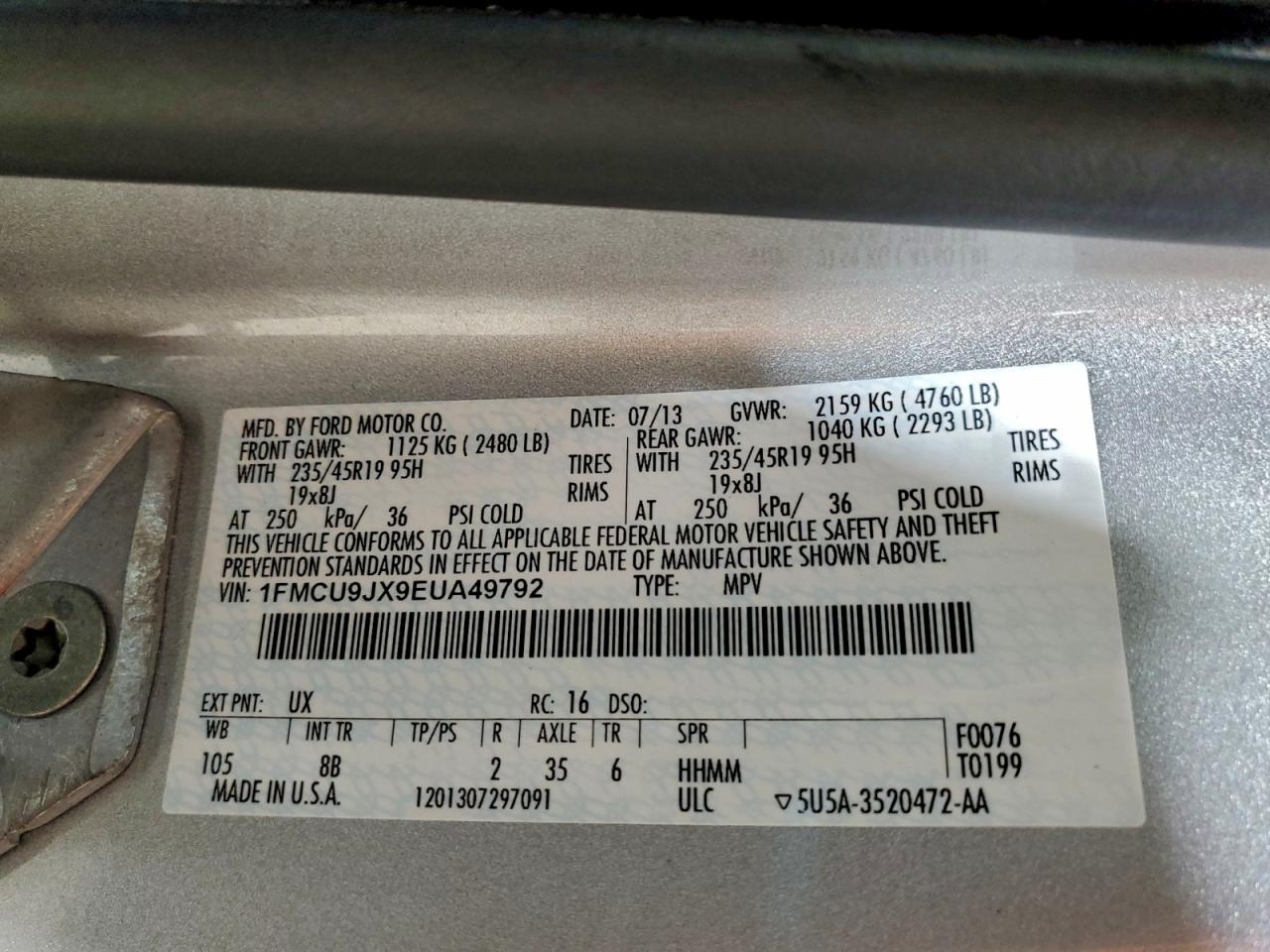 2014 FORD ESCAPE TITANIUM photo 13
