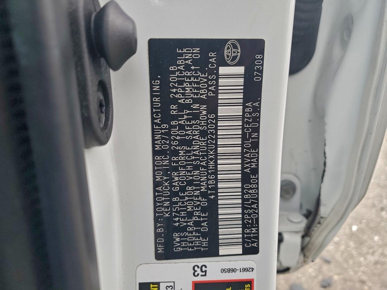 2019 TOYOTA CAMRY XSE photo 23