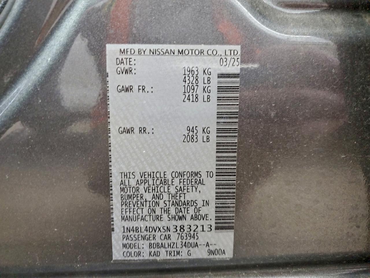 2025 NISSAN ALTIMA SV photo 23