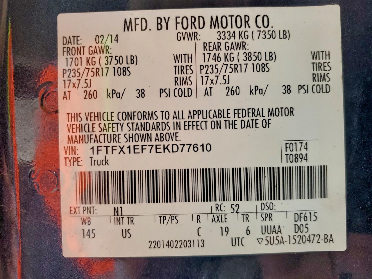 2014 FORD F150 SUPER CAB photo 12