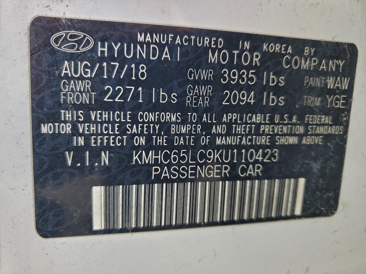2019 HYUNDAI IONIQ BLUE photo 23