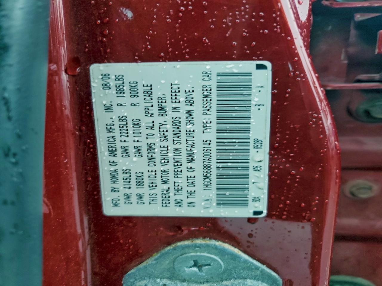 2007 HONDA ACCORD EX photo 12