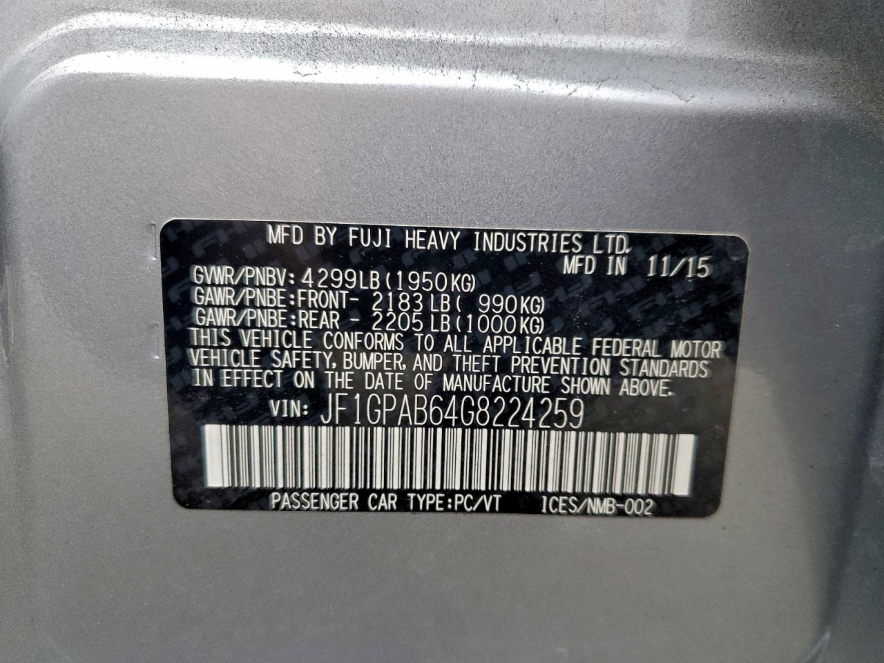 2016 SUBARU IMPREZA PREMIUM photo 12