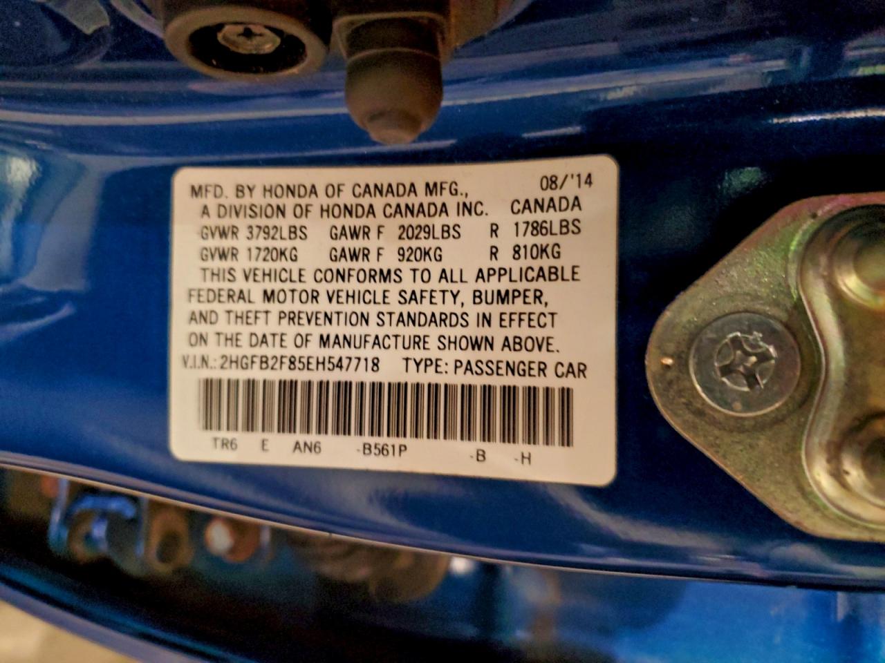 2014 HONDA CIVIC EX photo 34