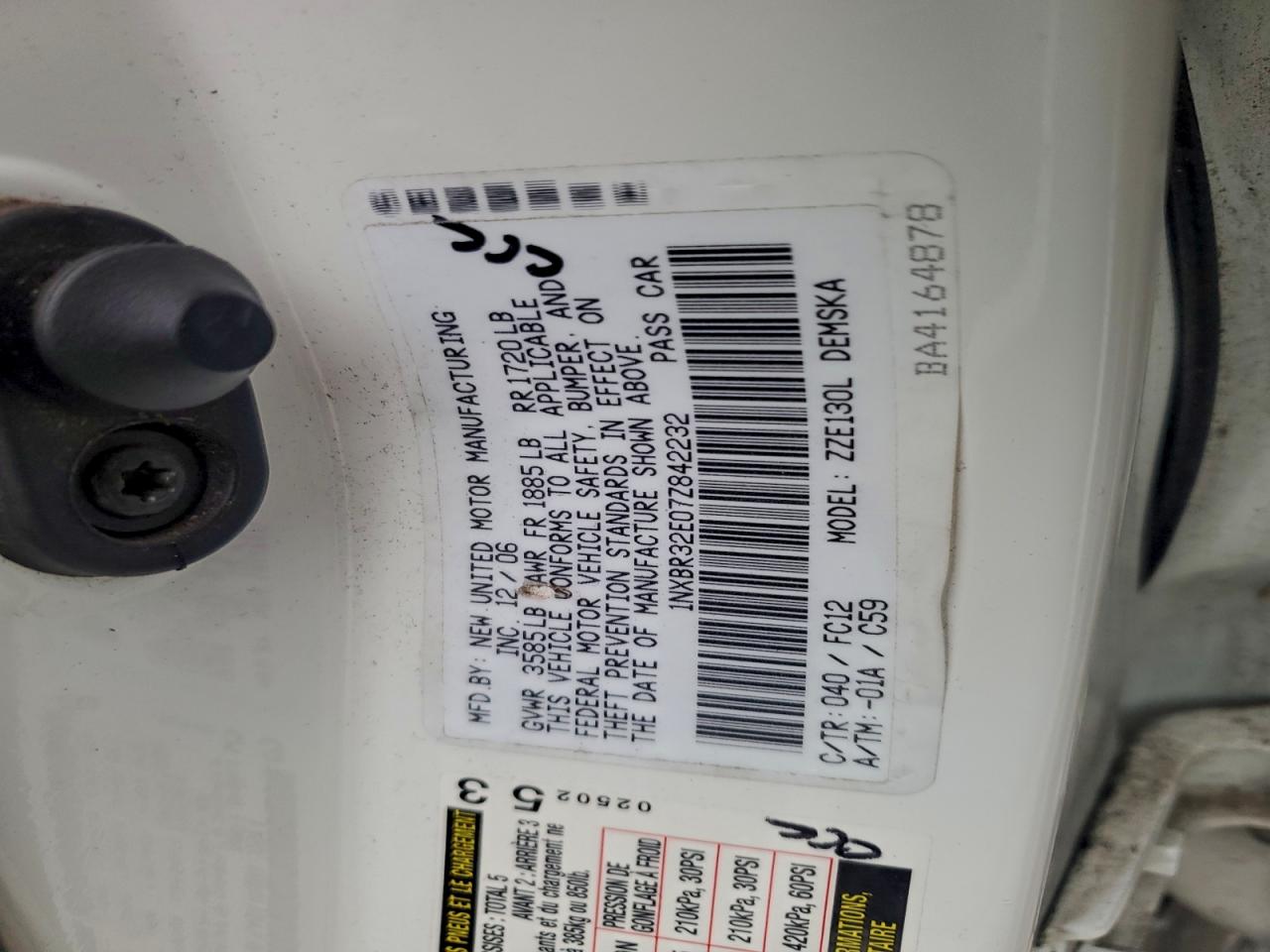 2007 TOYOTA COROLLA CE photo 12