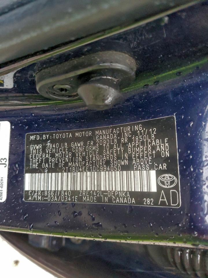 2013 TOYOTA COROLLA BASE photo 12
