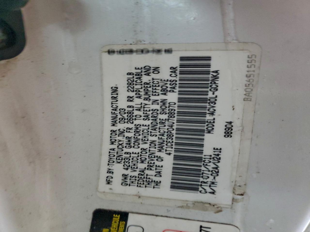 2004 TOYOTA CAMRY SOLARA SE photo 23