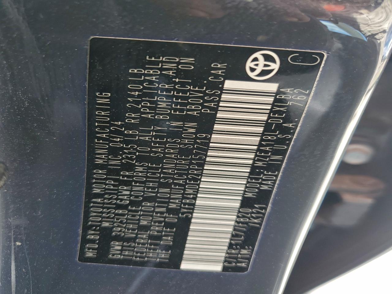 2024 TOYOTA COROLLA LE photo 13